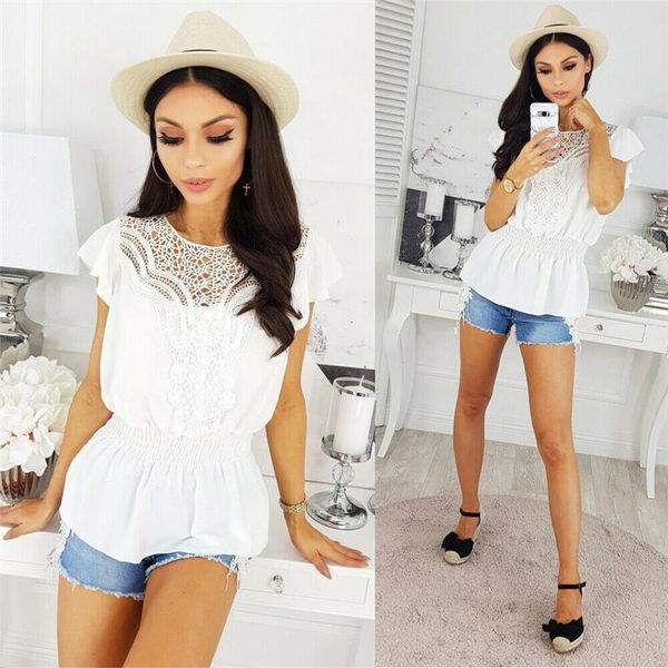 women's blouses & shirts women chic white summer ruffle lace slim loose blouse hollow casual blusas 2021
women's blouses & shirts women chic white summer ruffle lace slim loose blouse hollow casual blusas 2021