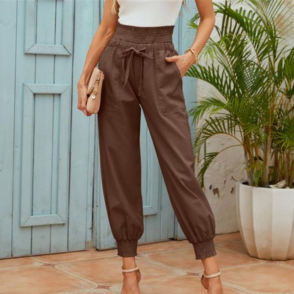 women's pants & capris fashion solid colors high waist drawstring trousers casual elegant office ladies slim harem pantalones mujer#g3, Black;white
women's pants & capris fashion solid colors high waist drawstring trousers casual elegant office ladies slim harem pantalones mujer#g3, Black;white