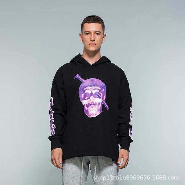 street fashion brand volne skull purple back big v print autumn loose casual hooded, Black
street fashion brand volne skull purple back big v print autumn loose casual hooded, Black