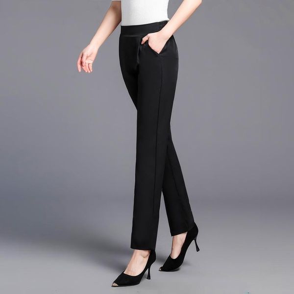 men's pants khaki casual middle-aged mothers plus size trousers professional feet summer women's temperament slim, Black
men's pants khaki casual middle-aged mothers plus size trousers professional feet summer women's temperament slim, Black