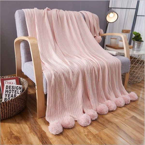 blankets 100% cotton throw stripe knit blanket with ball white, gray, pink, green for sofa
blankets 100% cotton throw stripe knit blanket with ball white, gray, pink, green for sofa