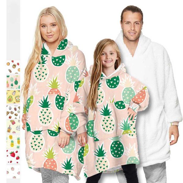 men's sleepwear 2021 winter adults kids robes 3d pineapple print cotton pajamas family home warm oversized pullovers both side can wear, Black;brown
men's sleepwear 2021 winter adults kids robes 3d pineapple print cotton pajamas family home warm oversized pullovers both side can wear, Black;brown