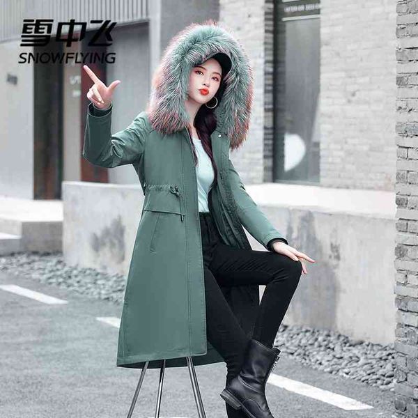 xuezhongfei 2021 new down jacket women's winter middle long korean knee large wool collar waist closing parka fashion, Black
xuezhongfei 2021 new down jacket women's winter middle long korean knee large wool collar waist closing parka fashion, Black