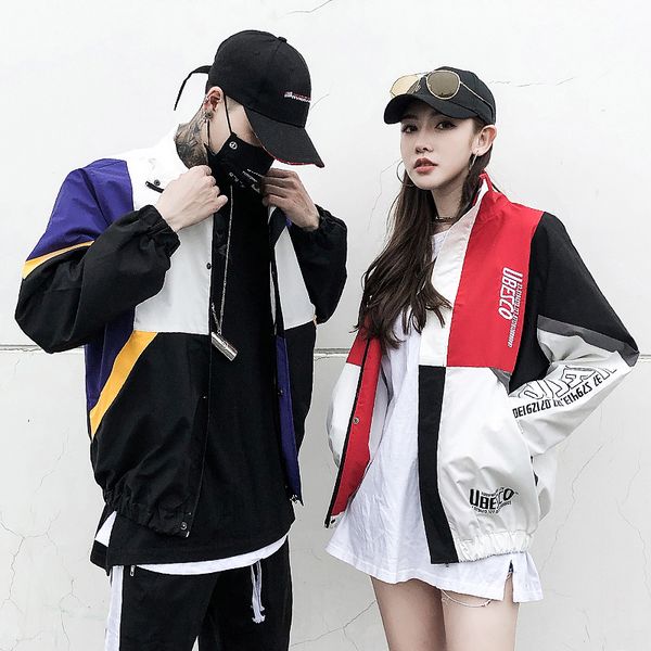 arrival couple hip hop jacket splice bomber coat men women casual fashion loose style spring jackets kg-191, Black;brown
arrival couple hip hop jacket splice bomber coat men women casual fashion loose style spring jackets kg-191, Black;brown