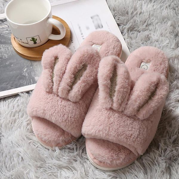slippers winter home women warm cotton fabric slipper indoor mute non-slip ears flat shoes fur slides#3, Black
slippers winter home women warm cotton fabric slipper indoor mute non-slip ears flat shoes fur slides#3, Black