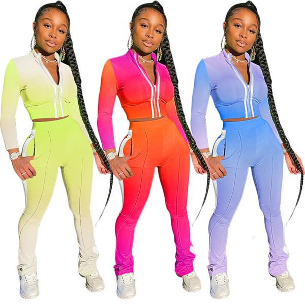2021 new 2 piece women fall clothes outfit gradient bodycon zip stretch pocket leggings matching set wholesale dropshipping tre8, Gray
2021 new 2 piece women fall clothes outfit gradient bodycon zip stretch pocket leggings matching set wholesale dropshipping tre8, Gray