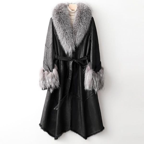 women's fur & faux real natural women winter coat female slim style medium long collar sleeve 2021 fashion, Black
women's fur & faux real natural women winter coat female slim style medium long collar sleeve 2021 fashion, Black