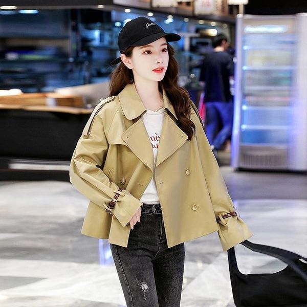 women's trench coats khaki coat for women short all-match autumn 2021 elegant small fried street, Tan;black
women's trench coats khaki coat for women short all-match autumn 2021 elegant small fried street, Tan;black