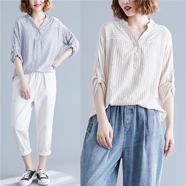 coigarsam brief full sleeve blouse women casual striped loose blusas womens and blouses dark blue apricot 1236, White
coigarsam brief full sleeve blouse women casual striped loose blusas womens and blouses dark blue apricot 1236, White
