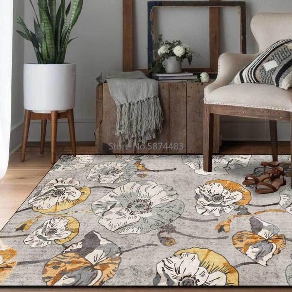 retro country gray yellow big flower branch living room bedroom bedside carpet floor mat customization
retro country gray yellow big flower branch living room bedroom bedside carpet floor mat customization