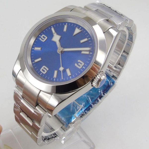 wristwatches 36mm blue sterile dial sapphire glass date mechanical luminous number 21 jewels miyota 8215 movement automatic men's wrist, Slivery;brown
wristwatches 36mm blue sterile dial sapphire glass date mechanical luminous number 21 jewels miyota 8215 movement automatic men's wrist, Slivery;brown