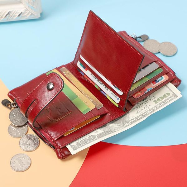 wallets genuine leather women's wallet short double zipper buckle casual purse, Red;black
wallets genuine leather women's wallet short double zipper buckle casual purse, Red;black