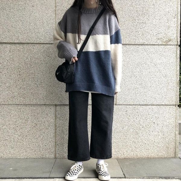 women's knits & tees sweaters women 2021 casual loose outerwear bf preppy style spring autumn bottom knit pullovers femme elegant all, White
women's knits & tees sweaters women 2021 casual loose outerwear bf preppy style spring autumn bottom knit pullovers femme elegant all, White