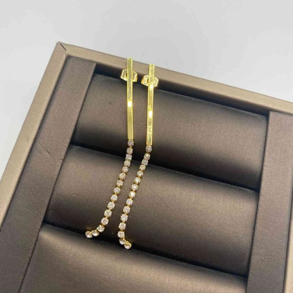 new net red long tassel set diamond for women's french super flash indifference style earrings, Golden
new net red long tassel set diamond for women's french super flash indifference style earrings, Golden