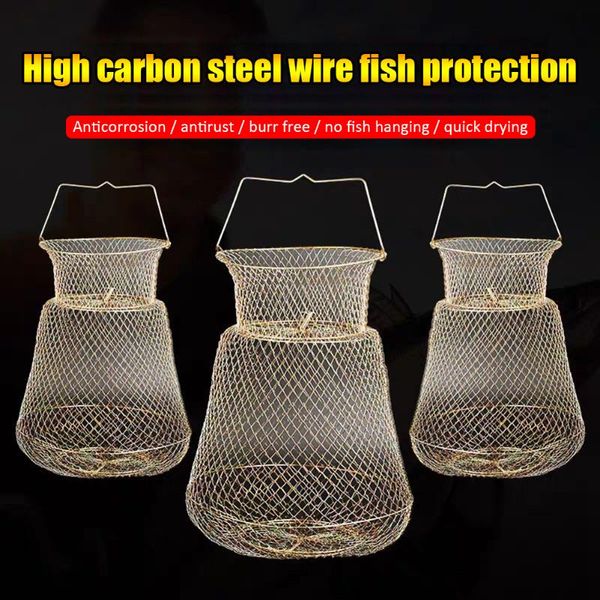 fishing accessories 1pcs foldable metal net fish basket steel wire cages protection outdoor portable crab angling tackle
fishing accessories 1pcs foldable metal net fish basket steel wire cages protection outdoor portable crab angling tackle