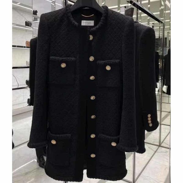women's suits & blazers cosmicchic 2021 autumn winter tweed coat women runway design o-neck single breasted pockets vintage slim coats, White;black
women's suits & blazers cosmicchic 2021 autumn winter tweed coat women runway design o-neck single breasted pockets vintage slim coats, White;black