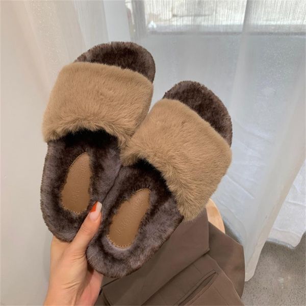 slippers summer autumn fashion furry women outside wear thick-soled color matching fur one-word sandals, Black
slippers summer autumn fashion furry women outside wear thick-soled color matching fur one-word sandals, Black