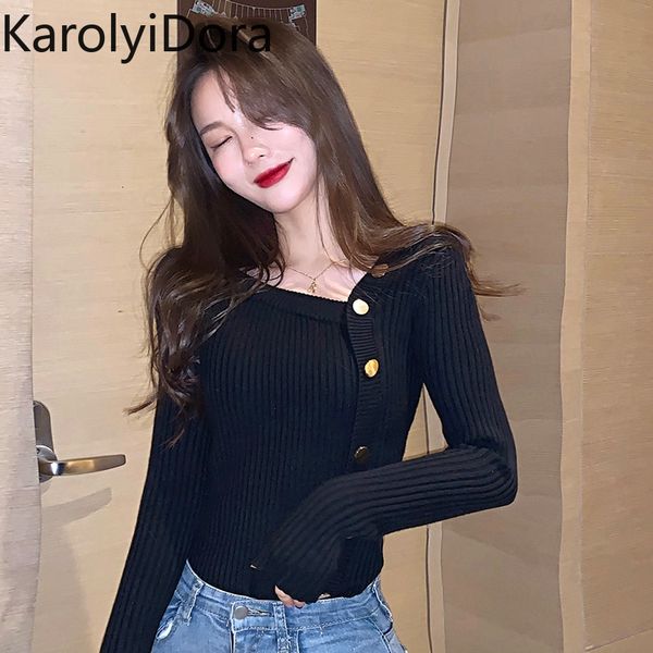 casual female 2021 new winter oblique collar off shoulder breasted thin fit all-match fashion long-sleeve sweater vu39, White;black
casual female 2021 new winter oblique collar off shoulder breasted thin fit all-match fashion long-sleeve sweater vu39, White;black