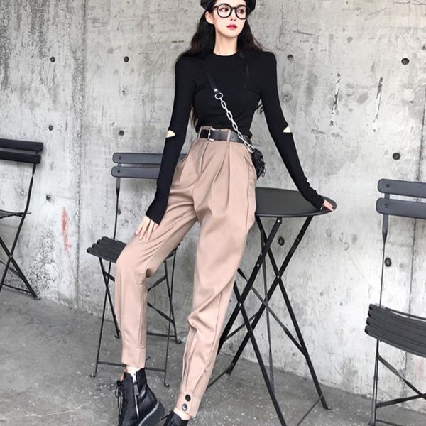 women's two piece pants 2021 spring autumn two-piece ripped long-sleeved round neck black slim bottoming t-shirt + high-waist tie-up ov, White
women's two piece pants 2021 spring autumn two-piece ripped long-sleeved round neck black slim bottoming t-shirt + high-waist tie-up ov, White