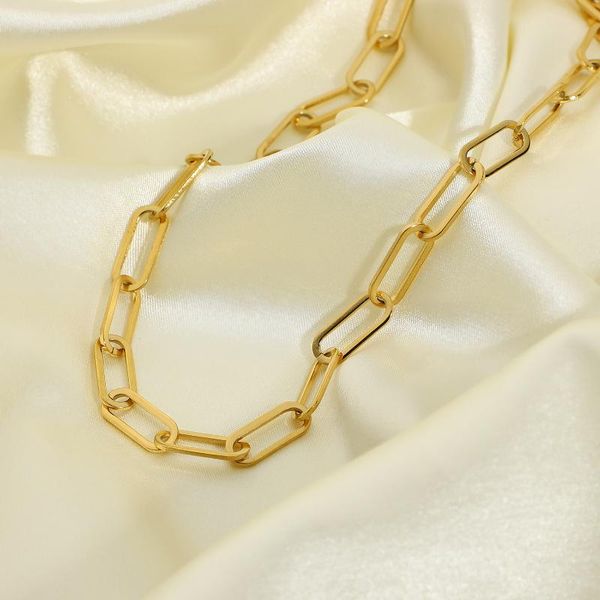 chains punk hip hop gold paperclip link chain necklace tarnish resistant jewelry 18k ip plating stainless steel chokers, Silver
chains punk hip hop gold paperclip link chain necklace tarnish resistant jewelry 18k ip plating stainless steel chokers, Silver