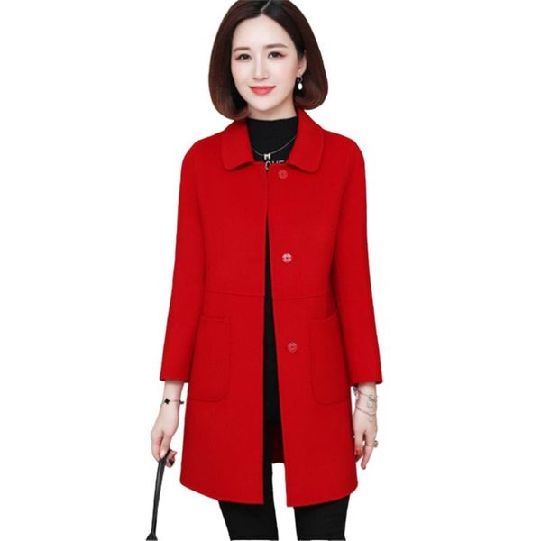 women's wool & blends double-faced woolen coat women casual long quality autumn winter cashmere overcoat 100% f1155, Black
women's wool & blends double-faced woolen coat women casual long quality autumn winter cashmere overcoat 100% f1155, Black