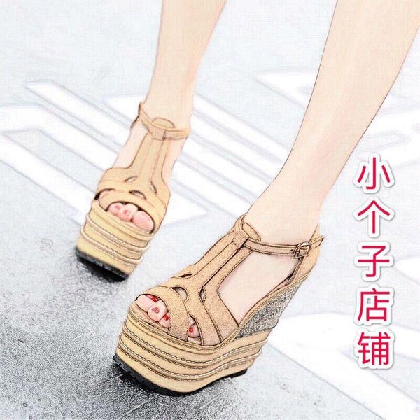 sandals sweet small super high heel slope stage fashion muffin thick bottom nightclub, Black
sandals sweet small super high heel slope stage fashion muffin thick bottom nightclub, Black