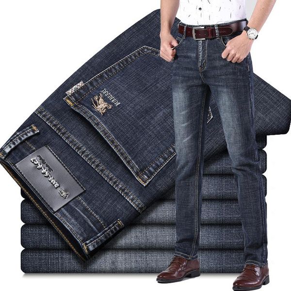 men's jeans spring autumn slim elastic b word brand fashion embroidery casual jean trousers korean cotton denim pants, Blue
men's jeans spring autumn slim elastic b word brand fashion embroidery casual jean trousers korean cotton denim pants, Blue
