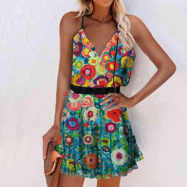 boho dress summer women floral print sleeveless sling dress v-neck beach mini dresses casual holiday sundress vestidos de verano, Black;gray
boho dress summer women floral print sleeveless sling dress v-neck beach mini dresses casual holiday sundress vestidos de verano, Black;gray