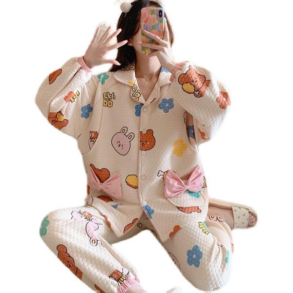 bear pregnant women's sleepwear confinement breastfeeding opening white pajamas coral fleece adjustable elastic band thickened homewear, Black;brown
bear pregnant women's sleepwear confinement breastfeeding opening white pajamas coral fleece adjustable elastic band thickened homewear, Black;brown