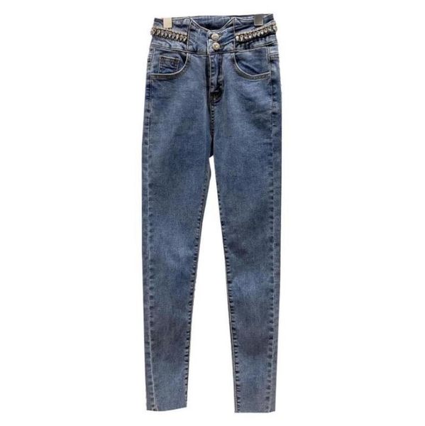 women's jeans women light blue fashion diamond rhinestone high waist elegant lady stretch pencil denim pants s642
women's jeans women light blue fashion diamond rhinestone high waist elegant lady stretch pencil denim pants s642