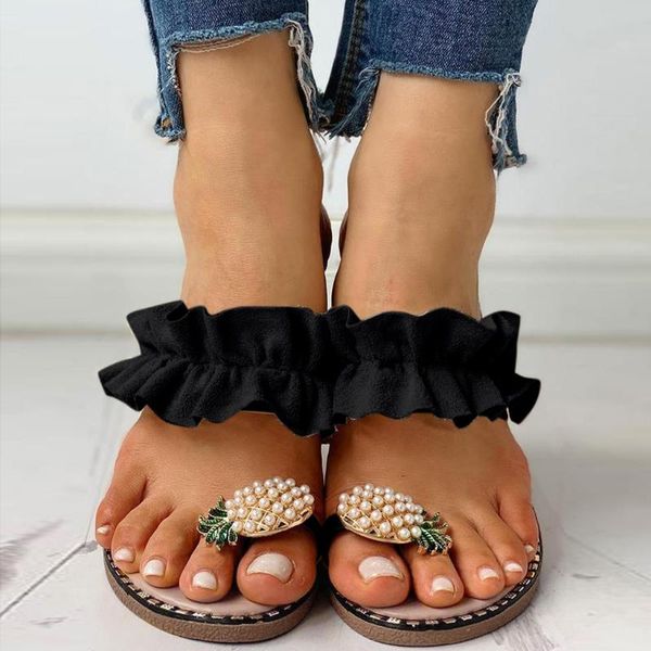 women slippers bohemian style ladies pearl flat shoes woman female slides beach sandals comfort platform ladies footwear new, Black
women slippers bohemian style ladies pearl flat shoes woman female slides beach sandals comfort platform ladies footwear new, Black