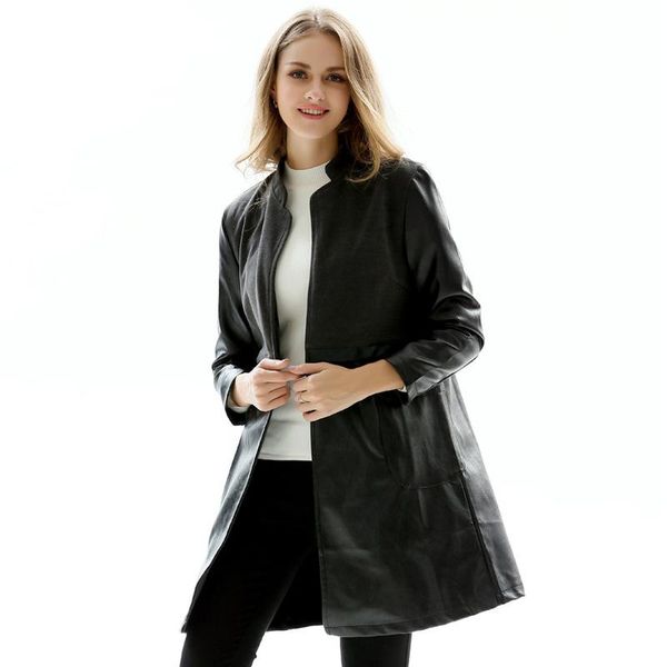 women's leather & faux autumn winter pu jackets l to 5xl plus size women black stand collar slim outerwear tjr1604
women's leather & faux autumn winter pu jackets l to 5xl plus size women black stand collar slim outerwear tjr1604