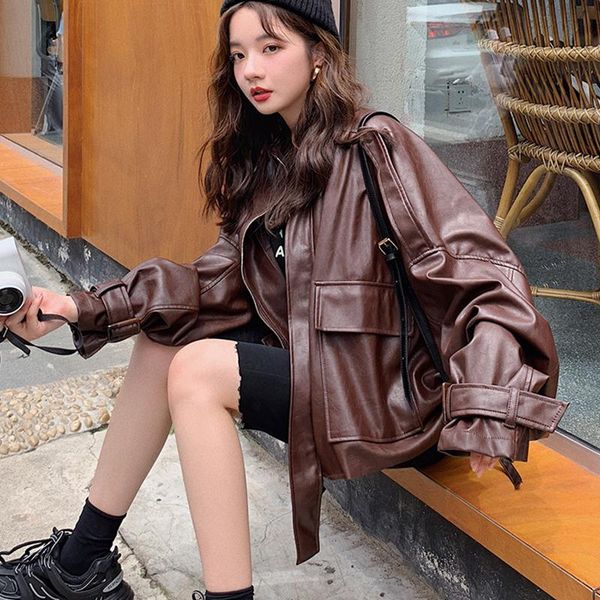 women's leather & faux 2021 autumn winter motorcycle pu jacket women stand collar coat cc1569, Black
women's leather & faux 2021 autumn winter motorcycle pu jacket women stand collar coat cc1569, Black
