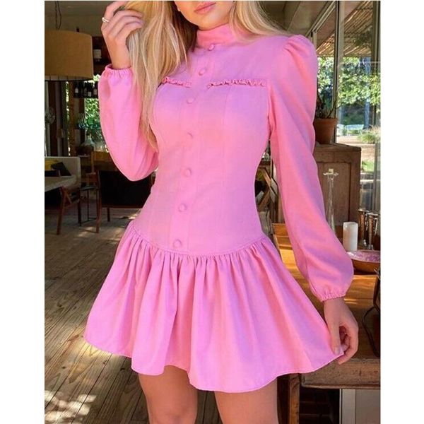 casual dresses fashion women's dress ruffle high retro long sleeve patchwork elegant clothes button mini office lady puff, Black;gray
casual dresses fashion women's dress ruffle high retro long sleeve patchwork elegant clothes button mini office lady puff, Black;gray