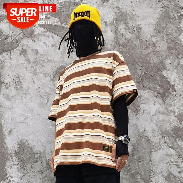 streetwear men japanese retro striped short-sleeved t-shirt and women hip-hop tide brand street loose bf wind couple casual short tee #rz6x, White;black
streetwear men japanese retro striped short-sleeved t-shirt and women hip-hop tide brand street loose bf wind couple casual short tee #rz6x, White;black