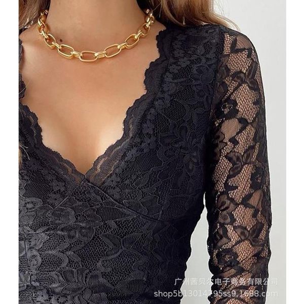 women's blouses & shirts wepbel tight blouse low cut tshirts black lace women v-neck bottoming long sleeve see through slim fit, White
women's blouses & shirts wepbel tight blouse low cut tshirts black lace women v-neck bottoming long sleeve see through slim fit, White