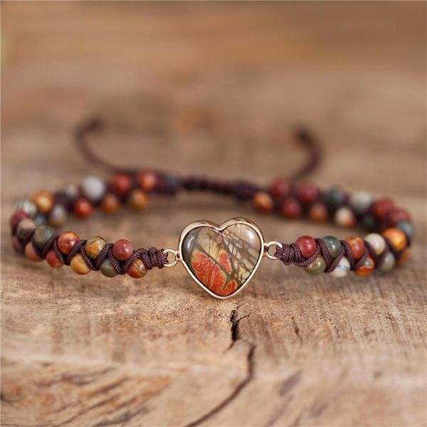 charm bracelets picasso jaspers heart beads string braided macrame bracelet natural stone lover gift for her jewelry dropship, Golden;silver
charm bracelets picasso jaspers heart beads string braided macrame bracelet natural stone lover gift for her jewelry dropship, Golden;silver