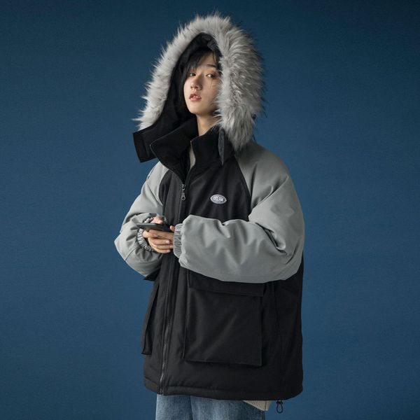 parkas thickening winter detachable hat korean loose large faux fur collar patchwork cotton coat ulzzang, Black;brown
parkas thickening winter detachable hat korean loose large faux fur collar patchwork cotton coat ulzzang, Black;brown