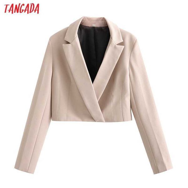 tangada women solid crop blazer coat vintage notched collar pocket fashion female casual chic qj12 210609, White;black
tangada women solid crop blazer coat vintage notched collar pocket fashion female casual chic qj12 210609, White;black