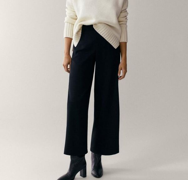 women's pants & capris 2021 women autumn chiffon yarn straight wide leg ladies casual trousers, Black;white
women's pants & capris 2021 women autumn chiffon yarn straight wide leg ladies casual trousers, Black;white