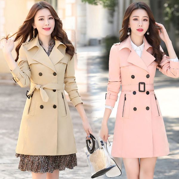 thin female body 2021 new long british temperament style spring and autumn women's jacket quality f1ue, Tan;black
thin female body 2021 new long british temperament style spring and autumn women's jacket quality f1ue, Tan;black