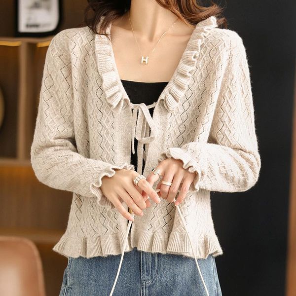 women's knits & tees 2021 autumn and winter cashmere sweater women's 100% pure wool v-neck cardigan casual ruffle knit plus size j, White
women's knits & tees 2021 autumn and winter cashmere sweater women's 100% pure wool v-neck cardigan casual ruffle knit plus size j, White