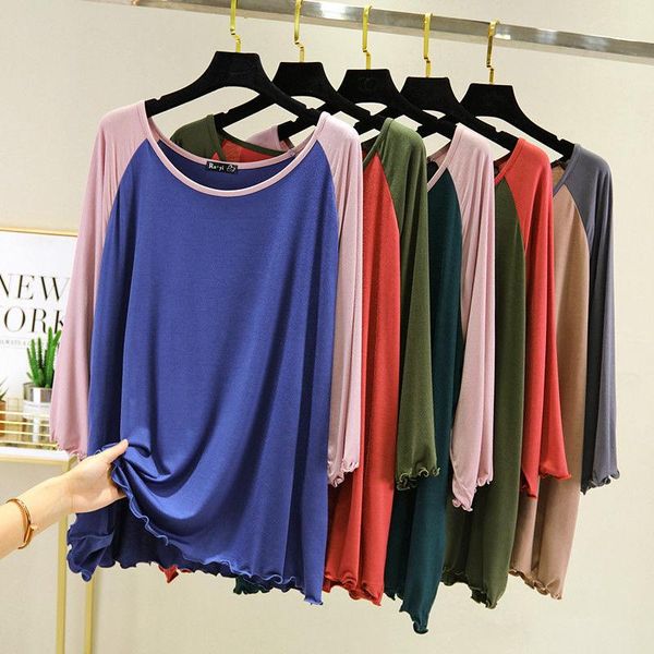women's t-shirt 2021 spring autumn femme korean chic three quarter sleeve t shirt women blockcolor patchwork all-match loose basic a44, White
women's t-shirt 2021 spring autumn femme korean chic three quarter sleeve t shirt women blockcolor patchwork all-match loose basic a44, White