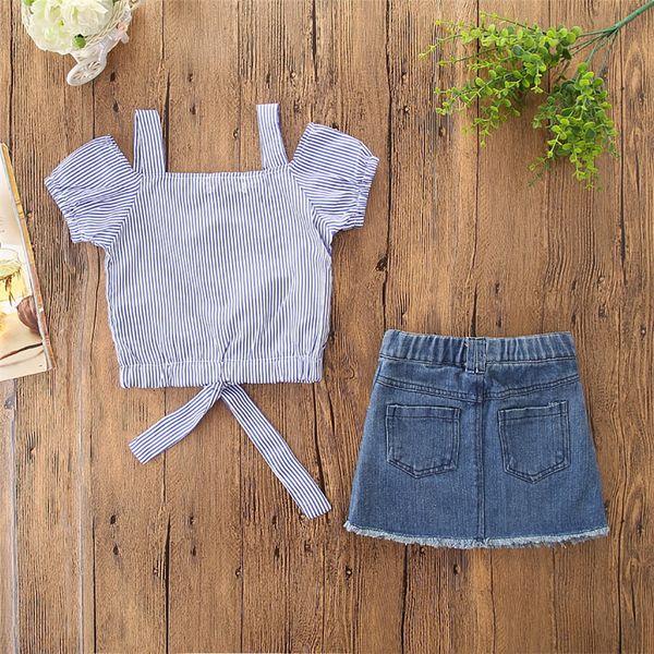 2021 new design good quality fashion selling childrens striped short-sleeved blouse denim embroidered skirt two-piece suit, White
2021 new design good quality fashion selling childrens striped short-sleeved blouse denim embroidered skirt two-piece suit, White