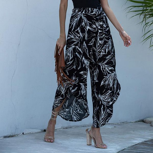 women's pants & capris summer wide leg women casual loose floral print with slash boho style beach streetwear pantalones de mujer, Black;white
women's pants & capris summer wide leg women casual loose floral print with slash boho style beach streetwear pantalones de mujer, Black;white
