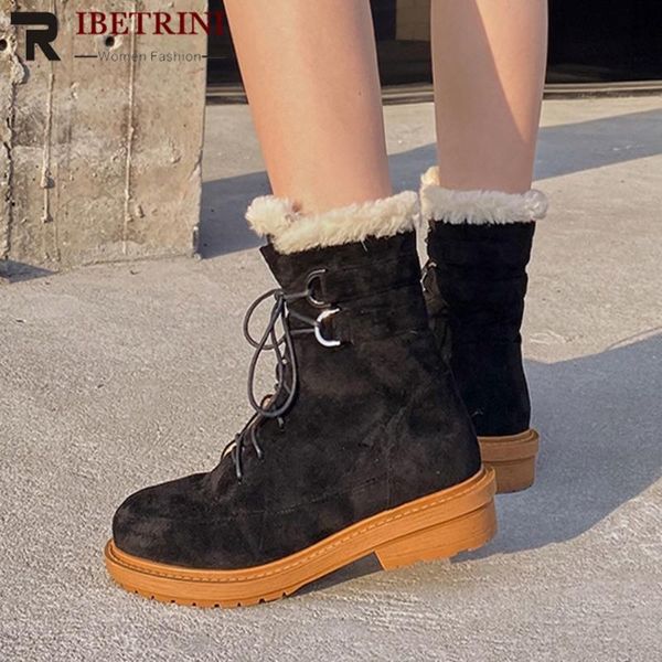boots ribetrini stylish high-quality shoelaces skidproof sole leisure keep warm fur winter snow ankle booties women shoes, Black
boots ribetrini stylish high-quality shoelaces skidproof sole leisure keep warm fur winter snow ankle booties women shoes, Black
