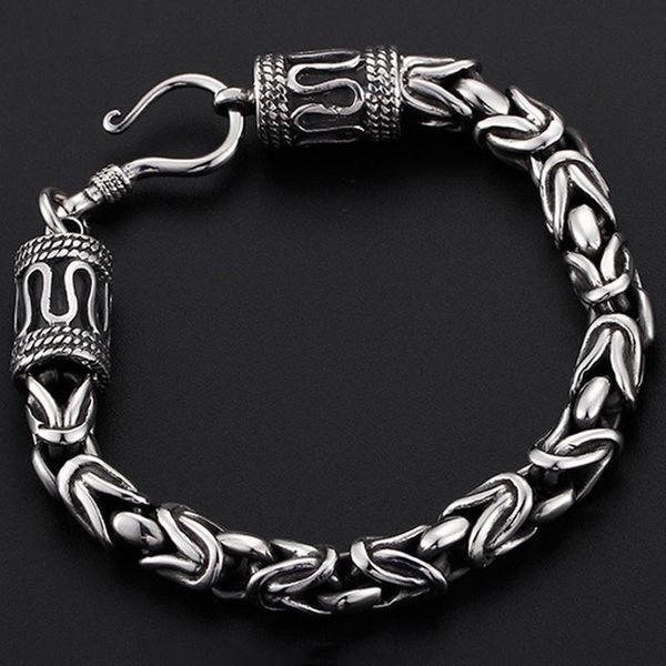 link, chain fashion trend silver plated peace rune twisted men domineering street hip hop decorative bracelet gift, Black
link, chain fashion trend silver plated peace rune twisted men domineering street hip hop decorative bracelet gift, Black