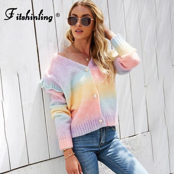women's knits & tees fitshinling ruffles boho cardigan sweater knitwear women autumn winter coat tie dye gradient rainbow jacket cardi, White
women's knits & tees fitshinling ruffles boho cardigan sweater knitwear women autumn winter coat tie dye gradient rainbow jacket cardi, White