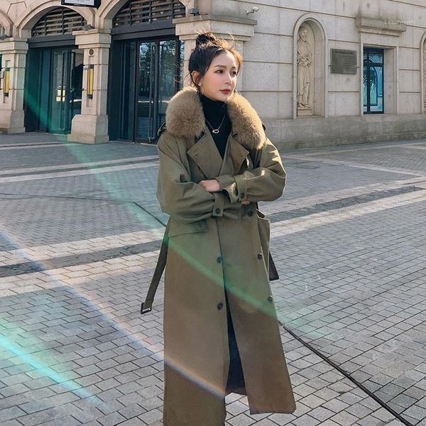 women's down & parkas winter thicker long women double breasted loose coat with belt korean cotton knee-length, Black
women's down & parkas winter thicker long women double breasted loose coat with belt korean cotton knee-length, Black