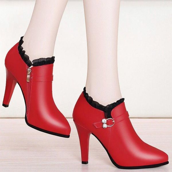 boots woman high ankle heels buckles shoes women's thin women metal decoration female pumps heel ladies pointed toe footwear, Black
boots woman high ankle heels buckles shoes women's thin women metal decoration female pumps heel ladies pointed toe footwear, Black